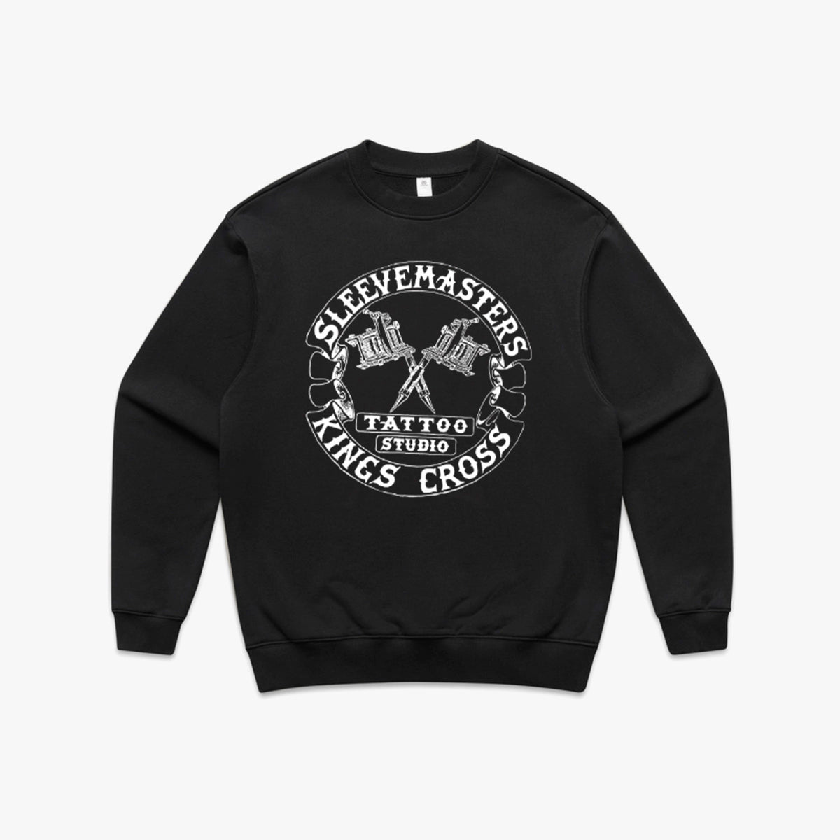 Black Sleevemasters Banner Crewneck